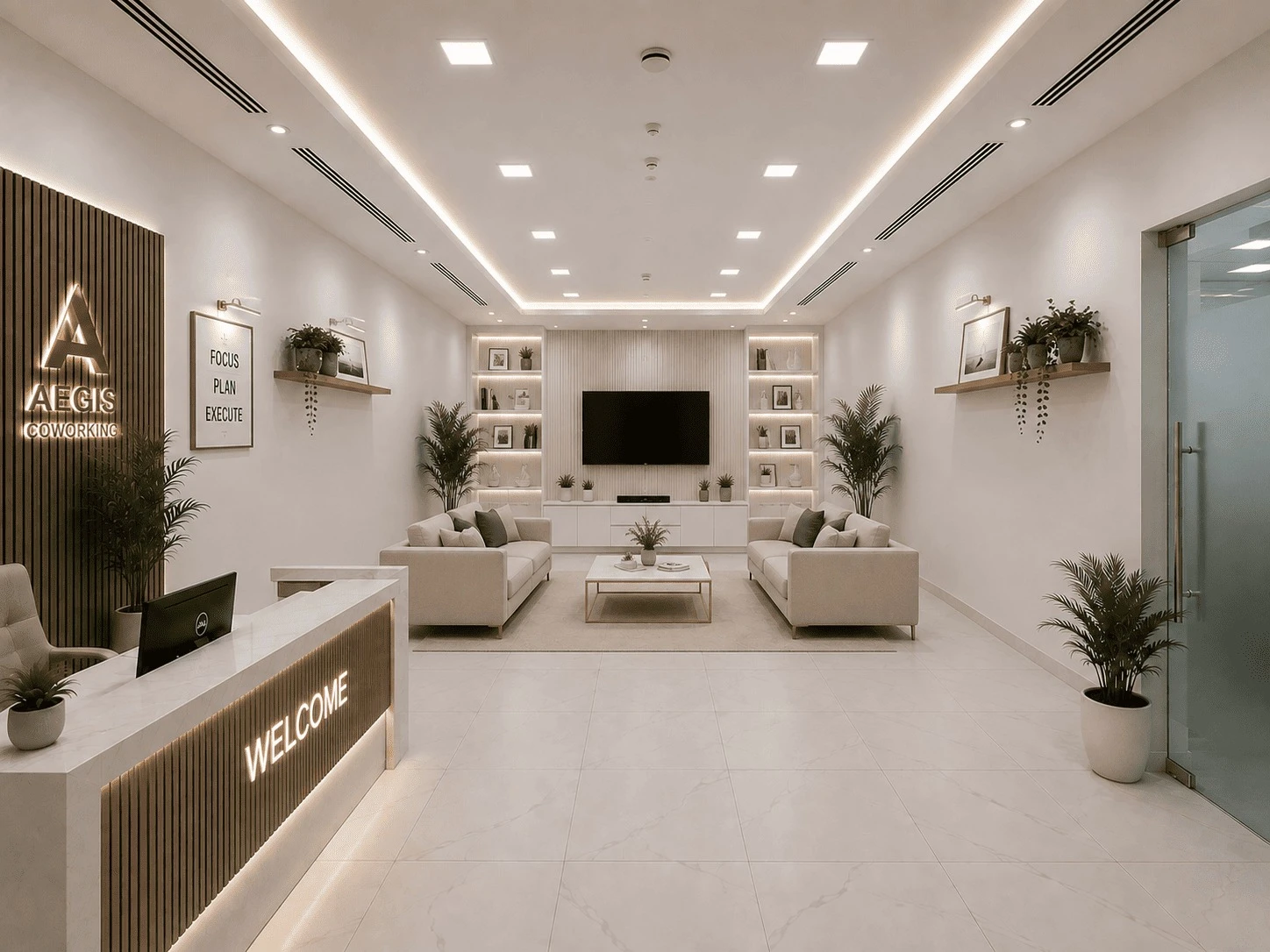 Virtual office workspace at Aegis Coworking in ADGM Abu Dhabi